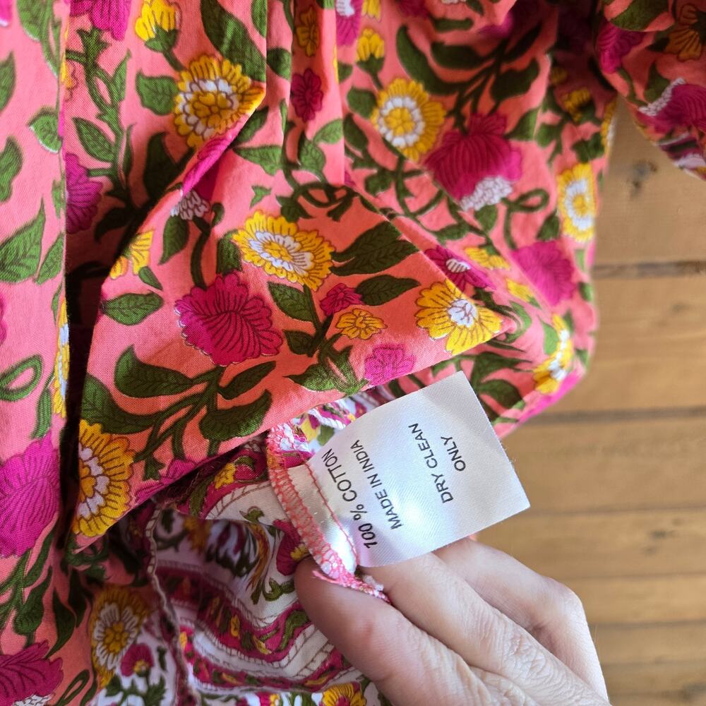 Mille x Tuckernuck Top Thalia Passionfruit Billow Floral Boho Blouse Shirt XXS - Picture 6 of 6